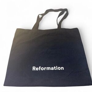 REFORMATION Black Tote Shopping Bag Logo Bag Has Some Fuzzies see pics